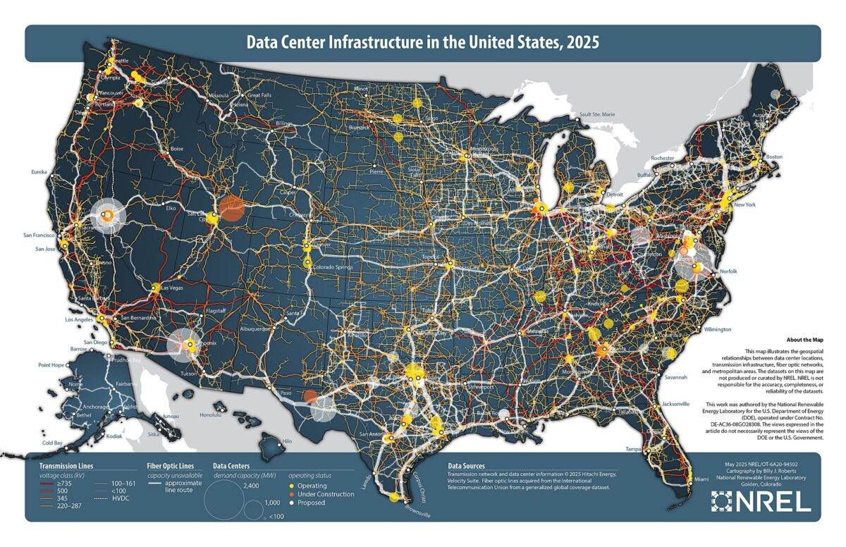 Data Center Infrastructure in the United States (2005). Photo: Wikimedia