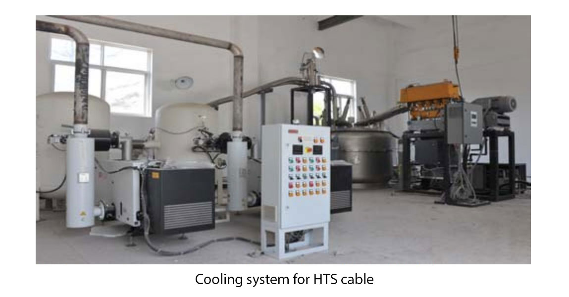 Cooling system for high-temperature superconducting cable.